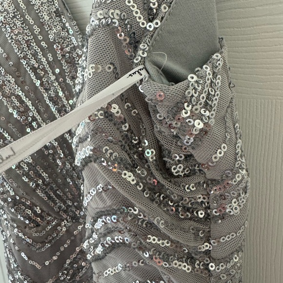 Lulus Outstanding Glow Silver Sequin Sleeveless Straight Leg Jumpsuit Small - Picture 7 of 16